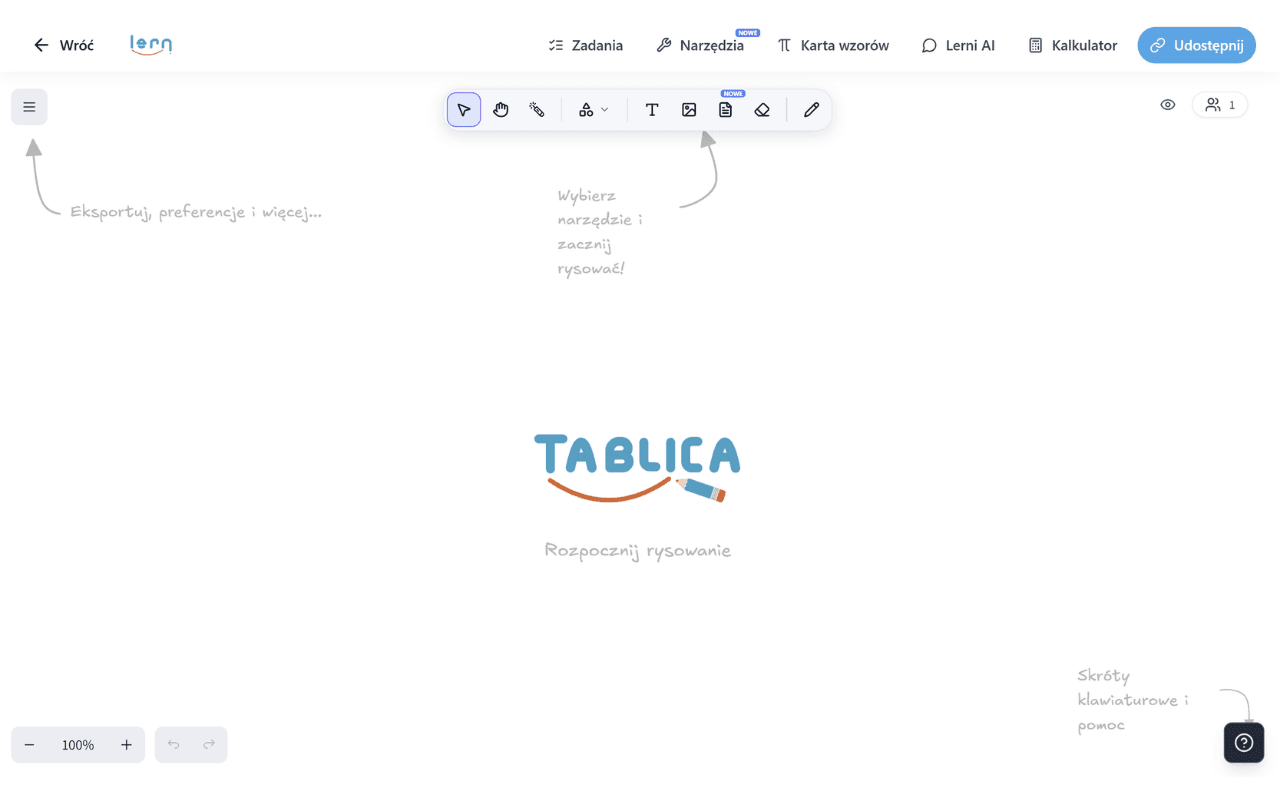 Podgląd tablicy Lern One